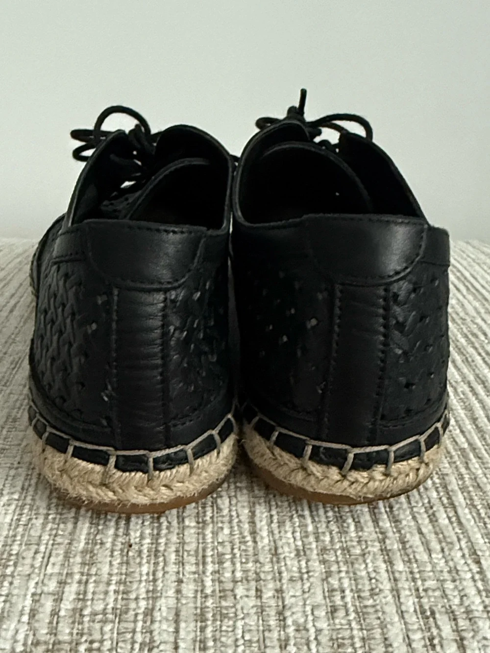 Black Espadrille Lace-Up Shoes